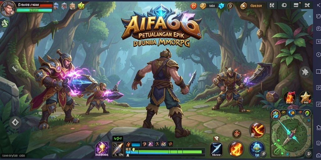 Screenshot AIFA66 yang menampilkan aksi pertempuran epik di dunia MMORPG.