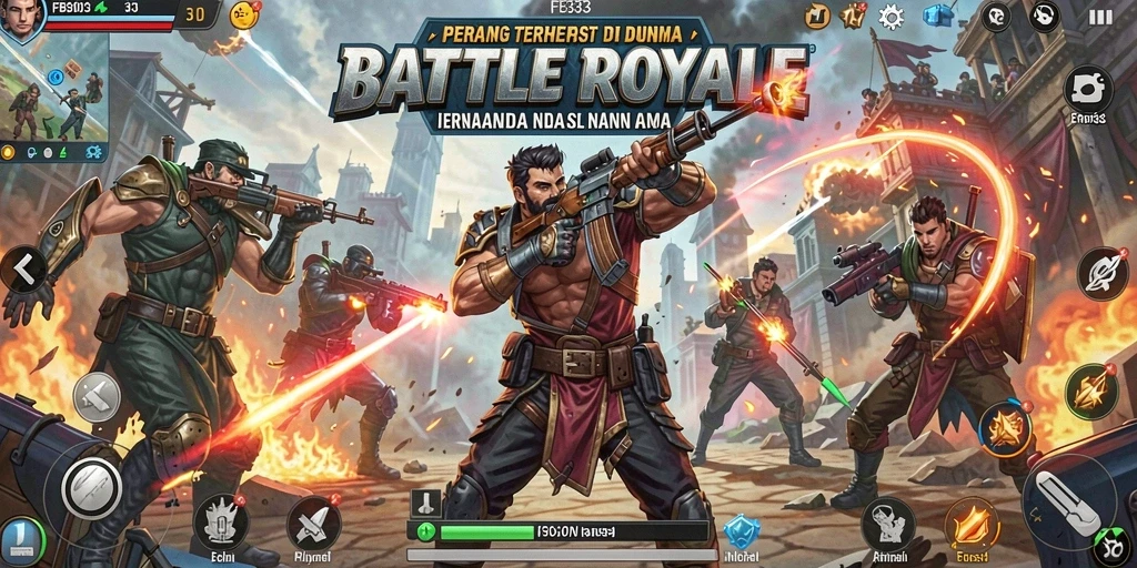Gameplay seru FB333 dengan aksi Battle Royale yang mendebarkan.