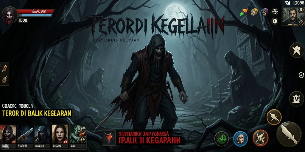Tangkapan layar <strong>ID098</strong> menampilkan suasana menyeramkan yang membuat pemain ketakutan.