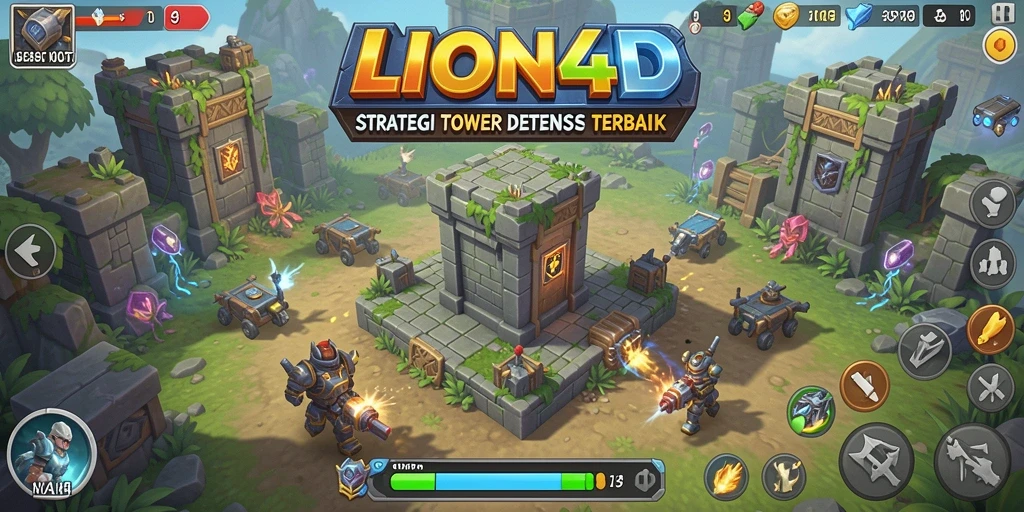 Tampilan gameplay LION4D yang mendebarkan dalam Tower Defense.