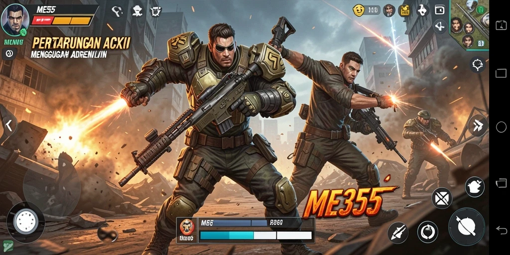 Tampilan aksi mendebarkan dalam gameplay ME355 yang memukau.